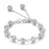 Womens .925 Sterling Silver Open Bead Bracelet