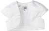 Us Angels Girls 7-16 Satin Capsleeve Bolero Dress, White, 10