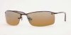 Ray Ban Sunglasses RB 3183 Top Bar 014/84 Brown/Polarized Brown Gradient Silver Mirror, 63mm