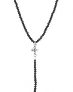 King Baby Men's MB Cross and Classic Dagger Small Black Agate Rosary
