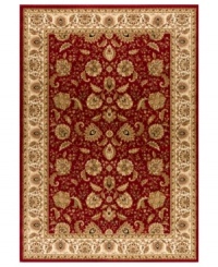 Taking its namesake from the original Kashan rugs of Persia, this area rug displays a regal look with intricate medallions in rich tones like crimson, gold, sage and black. Made in the USA of lush, heat-set polypropylene for sheer durability and effortless style. (Clearance) Taking its namesake from the original Kashan rugs of Persia, this area rug displays a regal look with intricate medallions in rich tones like crimson, gold, sage and black. Made in the USA of lush, heat-set polypropylene for sheer durability and effortless style. (Clearance)