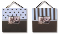 Trend Lab Striped and Dot Two Picture Frame Set in Brown/Blue Trend Lab Striped and Dot Two Picture Frame Set in Brown/Blue