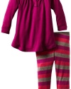 Little Ella Baby-girls Infant Pippa Long Sleeve Tunic Set, Magenta/Amethyst, 12-18 Months