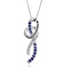 1/2 Carat tw Blue & White Sapphire Pendant in Sterling Silver with 18 Chain