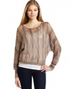 BCBGMAXAZRIA Women's Camille Dolman Cropped Sweater, Parfait Multi, Large