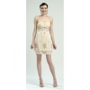 Sue Wong Womens 0-14 Champagne Strapless Bead Bubble Cocktail Dress