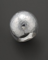 From the Silver collection, large hammered dome ring in sterling silver. Designed by Ippolita.