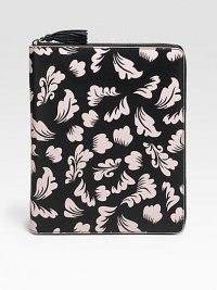 Secure your iPad® in this fashion-forward case, rendered in rich, printed leather for a signature look.Accommodates all iPad® modelsZip-around closureTwo inside open pocketsLeather lining8¼W X 10¼H X 3/4DImportedPlease note: iPad® not included Secure your iPad® in this fashion-forward case, rendered in rich, printed leather for a signature look.Accommodates all iPad® modelsZip-around closureTwo inside open pocketsLeather lining8¼W X 10¼H X 3/4DImportedPlease note: iPad® not included