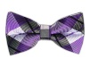 100% Silk Woven Violet Plaid Self-Tie Bow Tie