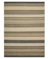 Variegated striping gives way to understated sophistication in the Horizon area rug from Calvin Klein. Generously thick wool fibers are hand tufted in India for remarkable strength and detailed design. (Clearance)