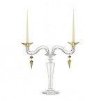Inspired by the tales of One Thousand and One Nights, this gilded candelabra, designed by Mathias, is romantic and elegant, a grand addition to any room.