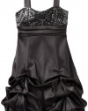 Ruby Rox Girls 7-16 Sequin Top Pick up Party Dress, Black/Silver, 14