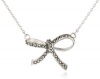 Judith Jack Double Impact Sterling Silver and Marcasite Bow Pendant Necklace, 18