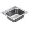 Moen 22851 Excalibur 2 Hole Stainless Steel 22 Gauge Single Bowl Drop In Sink, Stainless