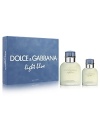 This two-piece gift set includes a 125 mL Eau de Toilette and 40 mL Eau de Toilette.Introducing Dolce&Gabbana Light Blue Pour Homme, the new fragrance for men. A refreshing blend of citrus notes combines perfectly with masculine woods and subtle spice to create a distinctive scent.