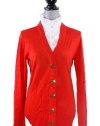 Tory Burch Simone Ruffle Dickie Pullover Sweater Red Top