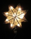 8 Lighted Capiz Shell 8-Point Gold Star Christmas Tree Topper - Clear Lights