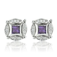 Effy Jewelry DiVersa® Sterling Silver Diamond & Amethyst Changeable Earrings (1.80 TCW) Effy Jewelry DiVersa® Sterling Silver Diamond & Amethyst Changeable Earrings (1.80 TCW)