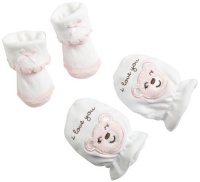 Carter's Hosiery Baby-Girls Infant Bootie Mitten Set, Pink/White, Newborn Carter's Hosiery Baby-Girls Infant Bootie Mitten Set, Pink/White, Newborn