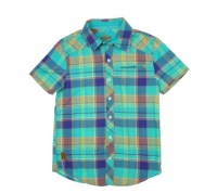 Epic Threads Plaid Short Sleeve Shirt Orange Cream Small Epic Threads Plaid Short Sleeve Shirt Orange Cream Small