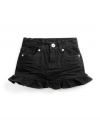 GUESS Kids Girls Overdye Flip Skirt, BLACK (3T)