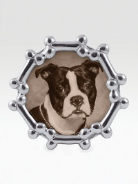 A fitting display for a photo of your best friend, hand-crafted of recycled aluminum.Accommodates a 4 X 6 photoRecycled aluminum5.25 diam.Wipe cleanImported A fitting display for a photo of your best friend, hand-crafted of recycled aluminum.Accommodates a 4 X 6 photoRecycled aluminum5.25 diam.Wipe cleanImported