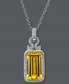 Add a punch-bright touch of color. Arabella's stunning and sparkly pendant highlights a yellow Swarovski zirconia (19 ct. t.w.) and round-cut white zirconias (3/4 ct. t.w.). Crafted in sterling silver. Approximate length: 18 inches. Approximate drop: 3/4 inch.