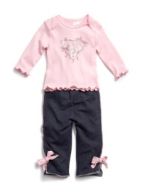 GUESS Kids Girls Baby Triangle Tee & Leggings Set (0 , LIGHT PINK (3/6M) GUESS Kids Girls Baby Triangle Tee & Leggings Set (0 , LIGHT PINK (3/6M)