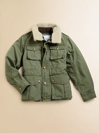 Triple the warmth and comfort, this 3-in-1 topper has a faux fur collar, plenty of pockets and a drawstring waistband Triple the warmth and comfort, this 3-in-1 topper has a faux fur collar, plenty of pockets and a drawstring waistband