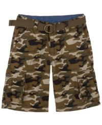These rugged camo shorts are just what he needs to complete his outdoor look from Levi's. These rugged camo shorts are just what he needs to complete his outdoor look from Levi's.