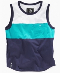 No time to sing the blues. His spirits will be high when he's wearing this comfy tank from LRG. No time to sing the blues. His spirits will be high when he's wearing this comfy tank from LRG.