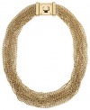 Michael Kors Gold Tone Multistrand Turnlock Closure Necklace