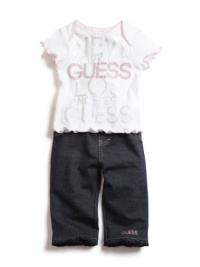 GUESS Tee & Pants Set with Bag, WHITE (3/6M) GUESS Tee & Pants Set with Bag, WHITE (3/6M)