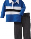 Calvin Klein Baby-boys Newborn Polo Long Sleeve Top with Jean