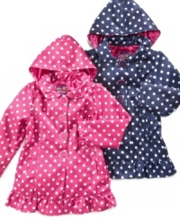 Spot check! Her savvy style will be apparent in this polka dot coat with a removable hood from Pink Platinum. (Clearance) Spot check! Her savvy style will be apparent in this polka dot coat with a removable hood from Pink Platinum. (Clearance)