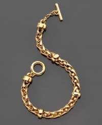 A timeless accent piece, this beautiful Lauren Ralph Lauren toggle bracelet features antique goldtone plating and a delicate woven design. Approximate length: 8 inches. A timeless accent piece, this beautiful Lauren Ralph Lauren toggle bracelet features antique goldtone plating and a delicate woven design. Approximate length: 8 inches.