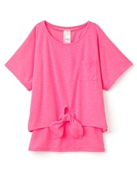 A cool summer look from Kiddo. A tank top is overlaid with a cropped, loose-fitting tunic with oversized short sleeves and tie front. A cool summer look from Kiddo. A tank top is overlaid with a cropped, loose-fitting tunic with oversized short sleeves and tie front.