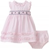 Hartstrings Baby-girls Newborn Seersucker Flutter Sleeve Dress, Pink Y/d Str, 3-6 Months