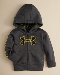 Under Armour updates their hoodie with a cool spider-web inspired logo print at the chest and striking contrast accents.