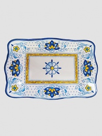 Reminiscent of vibrant, hand-painted Amalfi pottery, this durable melamine style is sure to become a cherished favorite for years to come.Melamine17.5 X 12 X 1Dishwasher safeDo not microwaveImported Reminiscent of vibrant, hand-painted Amalfi pottery, this durable melamine style is sure to become a cherished favorite for years to come.Melamine17.5 X 12 X 1Dishwasher safeDo not microwaveImported