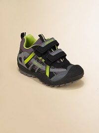 Your little boy will be ready for action in these cozy sneaks with double grip-tape closure and patented, breathable technology that absorbs and expels sweat.Double grip-tape closureTextile upperTextile liningRubber solePadded insoleImported Your little boy will be ready for action in these cozy sneaks with double grip-tape closure and patented, breathable technology that absorbs and expels sweat.Double grip-tape closureTextile upperTextile liningRubber solePadded insoleImported