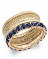 Lovelier by the dozen. This set of 12 bangle bracelets from INC International Concepts shines with glass rhinestones and diamond-cut details. Bracelets stretch to fit wrist. Crafted in 12k gold-plated mixed metal. Approximate diameter: 2 inches.