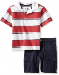 Tommy Hilfiger Boys 2-7 Carlos Stripe Polo Cargo Short 2 Piece Set, Red Velvet, 4T Tommy Hilfiger Boys 2-7 Carlos Stripe Polo Cargo Short 2 Piece Set, Red Velvet, 4T