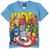 Marvel Comics Boys 2-7 Heroes Cluster Short-sleeve T-Shirt, Carolina Blue, Medium (5/6)