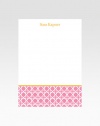 Beautiful stationery sets just the right tone in heavyweight, textured paper with a basket-woven pattern. Set of 25 notes/envelopes Perfect gift for the office or home Includes matching envelopes 5 X 7 Made in USAFOR PERSONALIZATION Select a quantity, then scroll down and click on PERSONALIZE & ADD TO BAG to choose and preview your personalization options. Please allow 2 weeks for delivery.