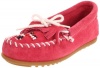 Minnetonka Beaded Kilty Moccasin (Toddler/Little Kid/Big Kid),Pink,2 M US Little Kid