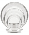 Relive the imperial grandeur with Noritake Odessa Platinum fine bone china. The 5-piece place settings boast ornate detailing fit for a royal feast and classic shapes that have endured the test of time and changing fashions. Complete the splendid look with its full range of coordinating accessories.