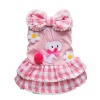 Sweetie Pink Dog Dress Tiered Pet Dress Cozy Plaid Dog Shirt Dog Clothes Free Shipping,S