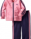Puma - Kids Baby-girls Infant Tricot Track Jacket And Pant Set, Aurora Pink, 24 Months