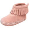 Minnetonka Vecro Back Flap Bootie (Infant/Toddler),Pink,5 M US Toddler